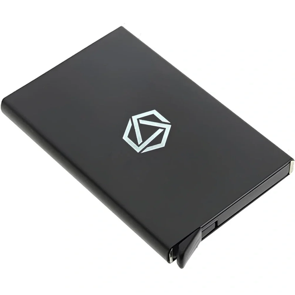 Brand New Blue Hunter Pop Up Slim Metal Card Holder Wallet RFID Case Minimalist